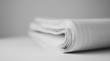Poster - A minimalist clean design featuring a folded newspaper on a blank canvas. The soft topaz color palette enhances the elegance, ideal for creative projects.