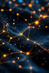 Poster - a close up of a black and orange background with many small orange dots
