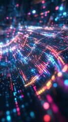 Poster - colorful abstract background with flowing particles in motion