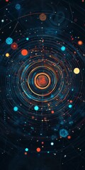 Poster - vibrant concentric circles showcase a layered pattern illustrating iot connections. this digital des