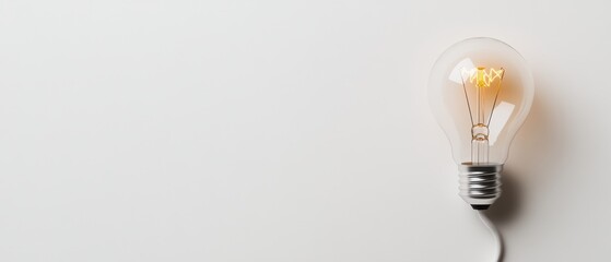 Fototapete - Minimalist Innovation Insight Glowing Lightbulb Concept for Digital Entrepreneurship, Creative Strategy, and Transformative Business Ideation