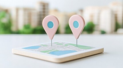 Poster - travel route planning map navigation gps destination journey