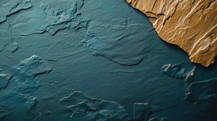 Aufkleber - Eco-Textural Landscape Sustainable Design Inspiration with Teal Slate and Golden Organic Texture - Minimalist Natural Material Innovation for Creative Professionals