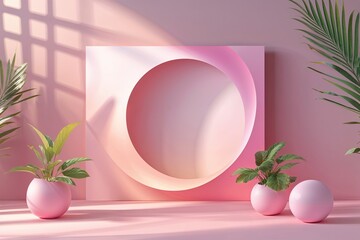 Poster - Pastel Pink Gradient Vector Banner with Elegant Halftone Background Design