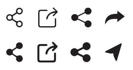 Fototapete - Share icon set. high quality flat and minimalist social media share Icons. professional sharing buttons.  vector illustration eps 10.