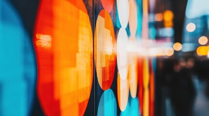Fototapete - Vibrant Data Visualization Immersive Digital Analytics with Neon Color Psychology - Next-Gen Business Intelligence and Creative Cognitive Design