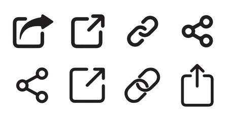 Fototapete - Share icon set. high quality flat and minimalist social media share Icons. professional sharing buttons.  vector illustration eps 10.