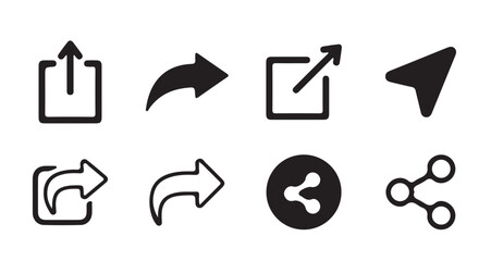 Fototapete - Share icon set. high quality flat and minimalist social media share Icons. professional sharing buttons.  vector illustration eps 10.