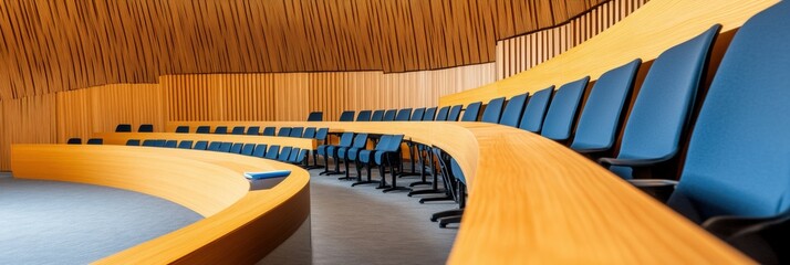 Aufkleber - Hybrid Learning Nexus Innovative Lecture Hall Design Showcasing Gen Z Collaborative Spaces with Sustainable Architectural Ergonomics and Digital Learning Potential