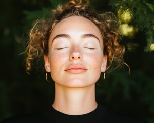 Aufkleber - Mindful Forest Wellness Neurodivergent Self-Care Narrative - Serene Outdoor Meditation and Anxiety Management Through Biophilic Breathing Techniques