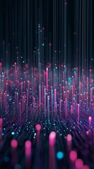 Poster - explore a vibrant abstract data visualization featuring colorful data points set against a dynamic b