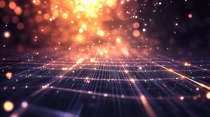Poster - Abstract Digital Background with Lights and Lines for Business Use