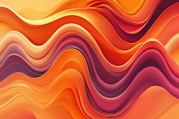 Poster - Vibrant Orange Gradient Fluid Wavy Abstract Background Design