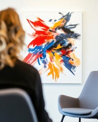 Poster - Neurodivergent-Inspired Abstract Art Vibrant Expressionist Canvas Elevating Therapeutic Design and Mindful Workspace Aesthetics for Creative Professionals