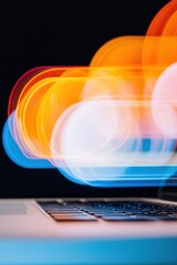 Leinwandbilder - Next-Gen Cloud Computing Visualization Dynamic Gradient Digital Workspace with Immersive Tech Interface - Cutting-Edge AI and Quantum Innovation Performance