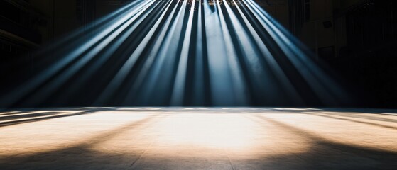 Poster - Minimalist Performance Space Avant-Garde Stage Design Capturing Architectural Lighting Drama and Emotional Anticipation in Contemporary Art Venues