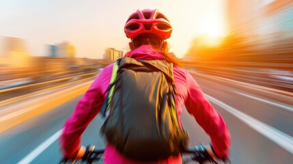 Aufkleber - Dynamic Urban Mobility Vibrant Cycling Experience in High-Performance Athleisure - Sustainable City Commuting for Active Millennials and Gen Z Lifestyle