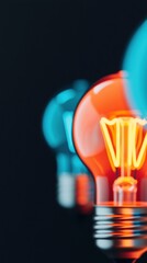 Poster - Illuminating Digital Innovation Vibrant Lightbulb Metaphor for Creative Marketing Strategies - Next-Gen Conceptual Visualization of Transformative Business Solutions