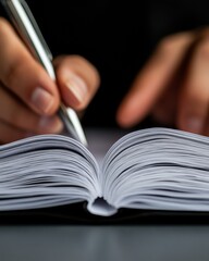 Fototapete - Mindful Knowledge Curation High-Resolution Close-Up of Scholarly Note-Taking in Digital Minimalist Workspace - Cognitive Performance and Learning Optimization