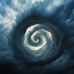 Aufkleber - Climate Crisis Visualization Dramatic Hurricane Eye Revealing Extreme Weather Dynamics - Immersive Disaster Preparedness and Climate Change Communication