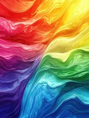 Poster - Vibrant rainbow spectrum abstract art with flowing patterns and fluid motion creating a colorful and dynamic visual texture for modern design