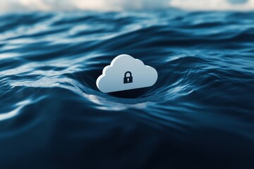 Aufkleber - Immersive Cyber Resilience Minimalist Cloud Security Visualization with Dynamic Liquid Metaphor - Next-Gen Digital Protection Paradigm for Enterprise Innovation