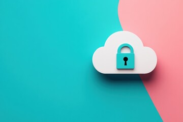 Leinwandbilder - Minimalist Cloud Security Visualization Sleek Digital Protection Concept for Next-Gen Tech Enterprises with Innovative Cybersecurity Aesthetic