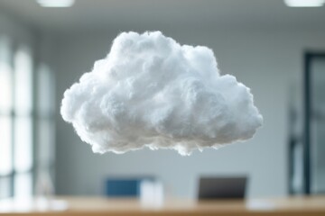 Fototapete - Ethereal Cloud Computing Minimalist Holographic Data Visualization Transforming Enterprise Digital Infrastructure with Immersive AR Technology