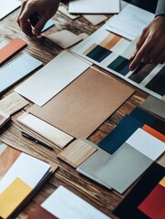 Aufkleber - Collaborative Design Workflow Tactile Material Palette Exploration for Sustainable Creative Professionals - Innovative Workspace Visualization and Trend Forecasting