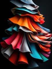 Poster - Dynamic Fluid Motion Design Sculptural Fabric Art Exploring Color Gradients, Layered Textile Innovation for Creative Branding and Modern Visual Communication