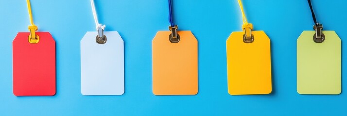 Fototapete - Minimalist Access Management Vibrant Color-Coded ID Badge System Showcasing Modern Security Protocols for Enterprise Digital Transformation