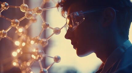 Poster - Scientist Conducting Research on Molecular Structure with Precision