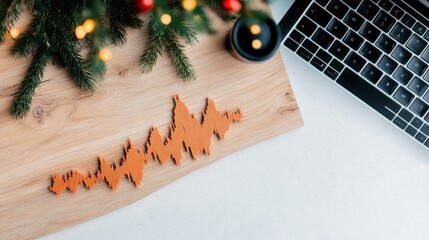 Poster - Festive Financial Insights Minimalist Trading Analytics with Holiday Aesthetic - Digital Workspace Transformation for Modern Investors and Gen Z Entrepreneurs