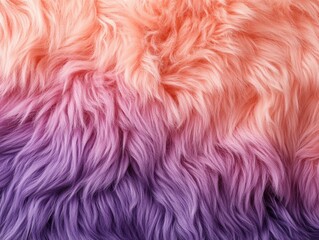Aufkleber - Gradient fur texture in vibrant peach pink and purple tones creating a soft and fluffy background with a cozy and inviting atmosphere