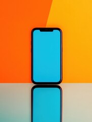 Leinwandbilder - Vibrant Digital Gateway Minimalist Smartphone Mockup for Next-Gen Mobile UX Design - Cutting-Edge Tech Visualization and Interactive Brand Communication