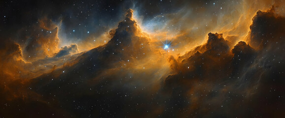 Wall Mural - colorful deep space nebula with stars