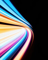 Fototapete - Dynamic Digital Flow Immersive Cybernetic Visualization of High-Speed Data Streaming - Next-Generation Tech Innovation and Futuristic Design Aesthetic