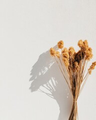 Aufkleber - Minimalist Botanical Harmony Dried Flower Art for Wellness Spaces, Sustainable Interior Design and Mindful Living Aesthetic