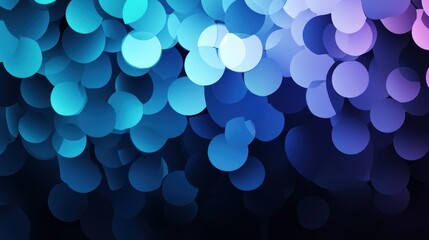 Poster - Abstract Blue Purple Circle Lights Bokeh Background Design