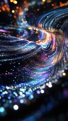 Poster - A colorful, swirling pattern of lights and dots. The image is abstract and has a dreamy, otherworldly feel to it