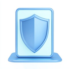 Fototapete - Icon for mobile device protection shield on a white background, symbolizing secure technology display in isolation
