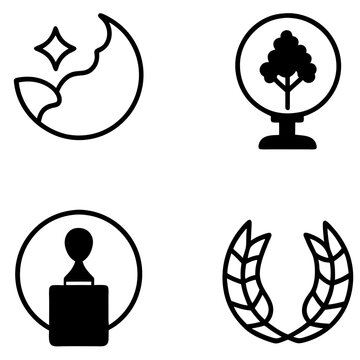 World Poetry Day silhouette icons Vector art Illustration. International Poetry 21 March