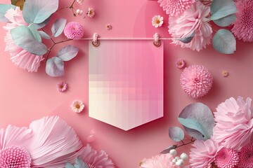 Poster - Charming Soft Pastel Pink Gradient Banner with Halftone Background Vector Design