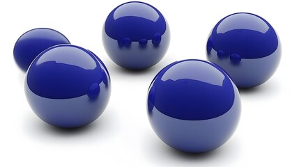 Poster - Abstract Blue Spheres: A Study in Form and Reflection