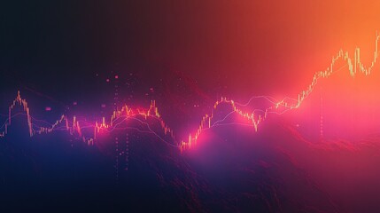 Poster - Colorful Financial Chart Displaying Upward Trend Line in Markets