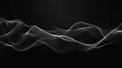 Poster - explore a captivating wavy dynamic lines pattern on a black background. this abstract design embodie