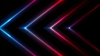 Poster - Dark abstract background with neon lines, glow. Abstract blue red purple tech glowing neon lines background. Laser show iridescent banner graphic design.  Futuristic dynamic technology. 