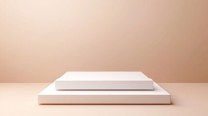Poster - minimal 3d podium display, sleek modern design, soft ambient lighting, smooth matte texture, neutral