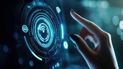 Poster - Futuristic Touchscreen Interface for Customer Support Services