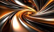 © R&R Studio - Dynamic Abstract Swirl of Shiny Gold and Silver Colors Creating a Mesmerizing Visual Experience in a Contemporary Design